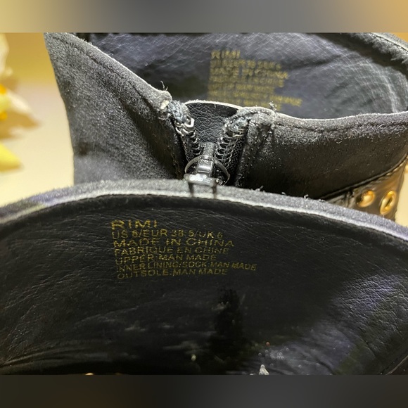 NWOT RIMI Scene Size 8 Black Platform Stiletto Pleaser Boots with Golden Details - Picture 8 of 8